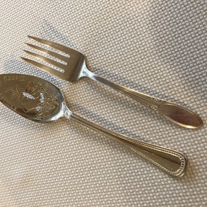 Silver Serving Spoon and Fork