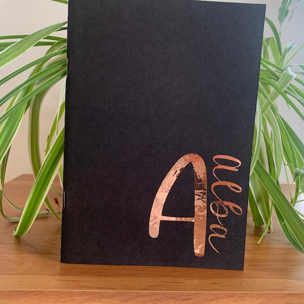 Personalised black sketchbook