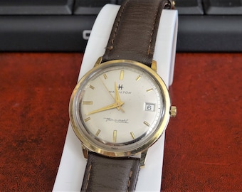 1966年製ハミルトン10Kゴールドウォッチ、ヴィンテージゴールドメンズ
