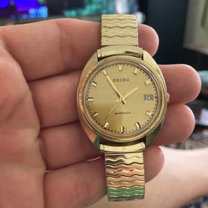 Very Rare Vietnam Era MAC-V SOG Special Forces Vintage 1969 Seiko Automatic 7005-8030 Calendar Gold Plated Waterproof