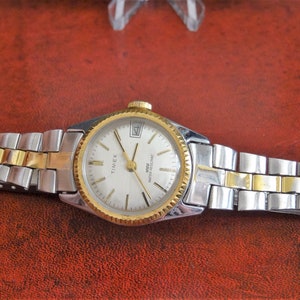 Vtg 1970's Timex President Date Two Tone W.R. Ladies Watch - Etsy