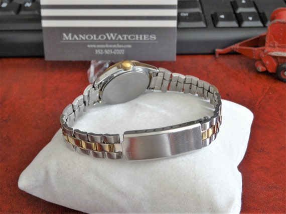 Vtg 1970's Timex President Date Two Tone W.R. Lad… - image 10