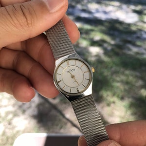 Skagen Denmark Ladies Watch Stainless Steel Bracelet and Flag Dial Skagen Denmark Watch Womens 27mm American Flag Stainless  main image 2