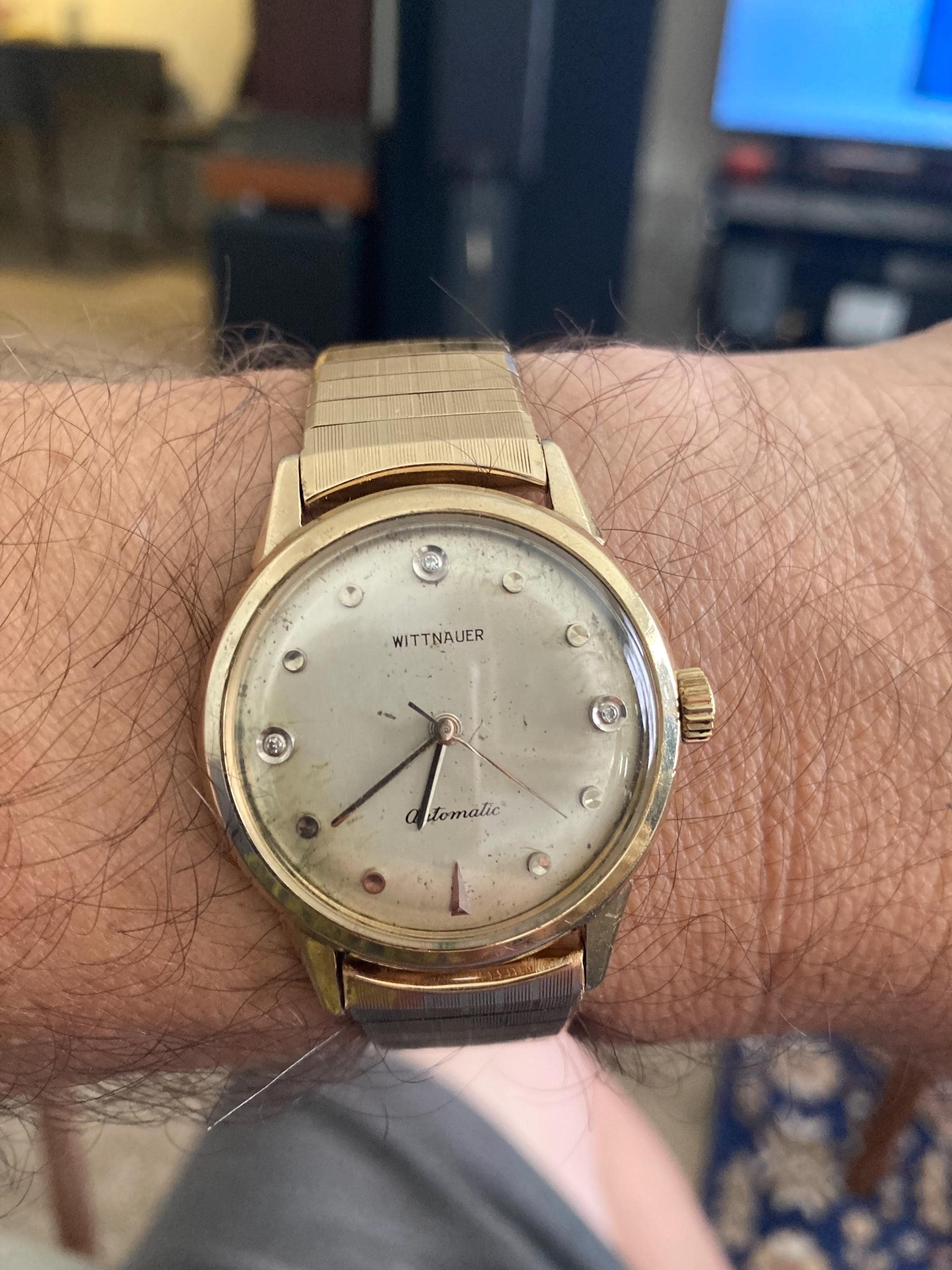 Vintage 1960's Wittnauer Longines Diamond Dial 10K G.F. Bezel 17J