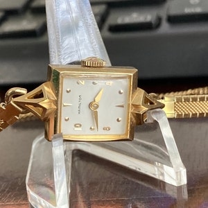 Vintage 1969 Hamilton 10K Gold Filled Engraved 25 Years of Service Winding Ladies Watch w/ Speidel Gold Filled 4mm (6" Inch Wrist) Bracelet!