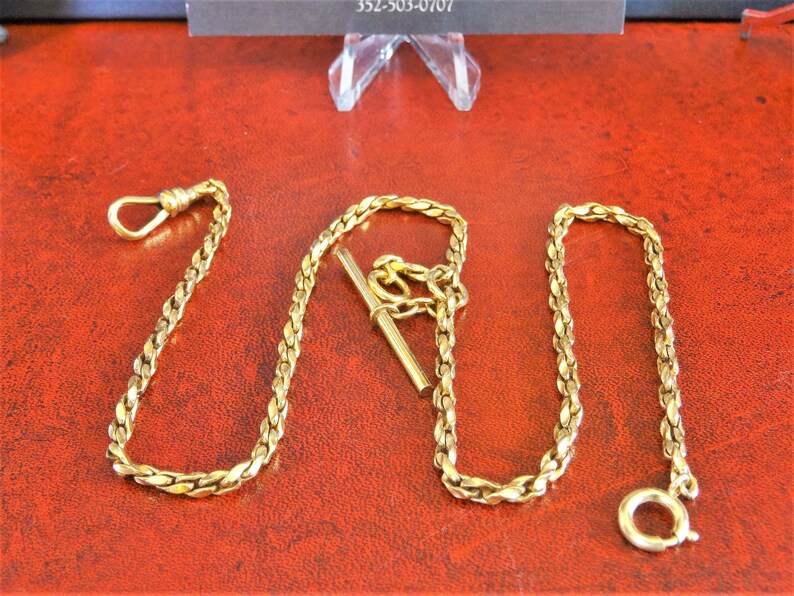 Vintage 1/20 12K Gold Filled Pocket Watch Chain 15.35 Grams Etsy
