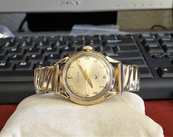 Vtg 1970 Bulova Sea King 10K RGP Bezel Auto Swiss Mens Watch W Gold Tone Band Etsy Ireland