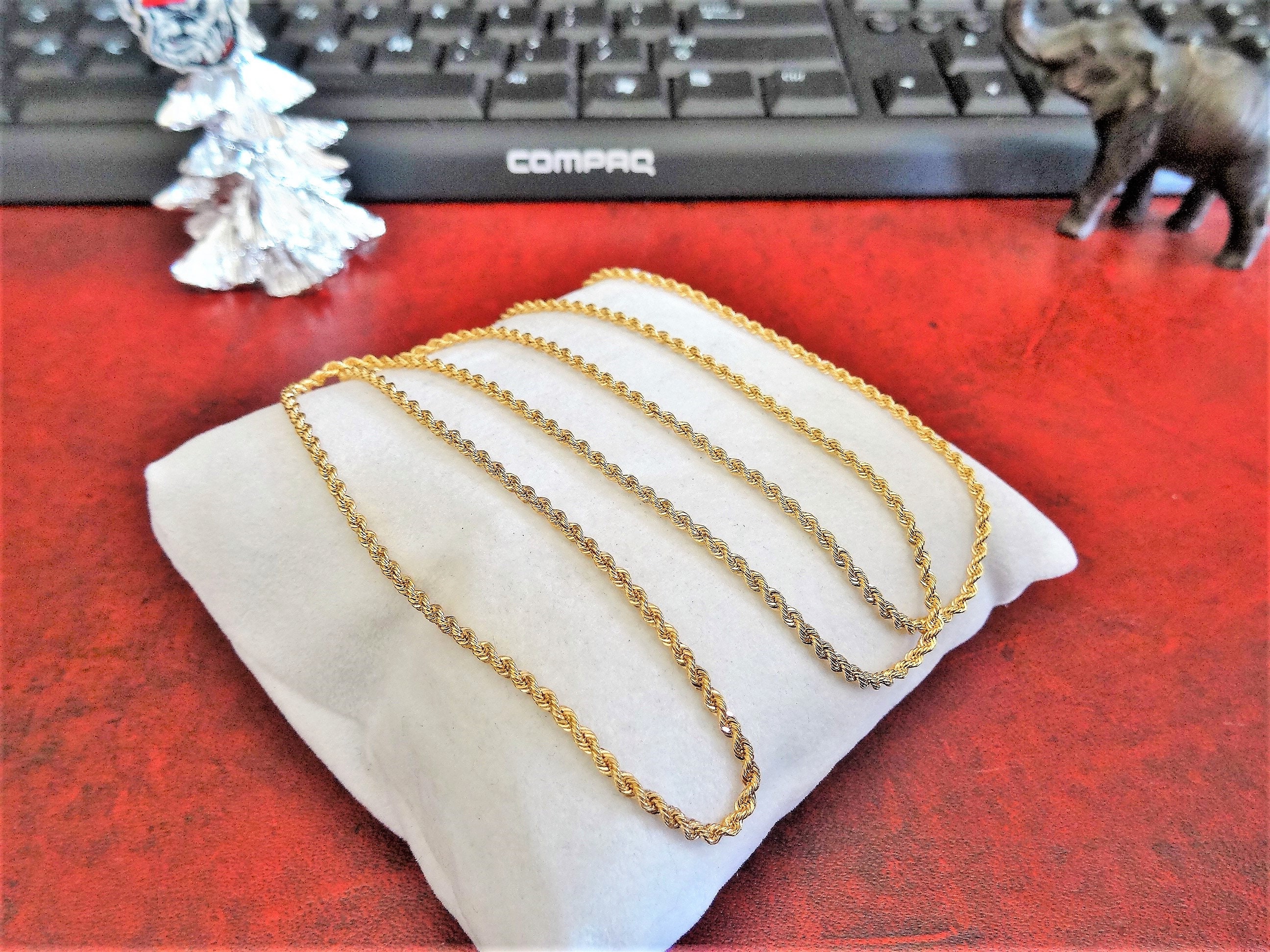 18K Gold Rope Chain 24 3/4 Inches (1.87mm Thick) Necklace