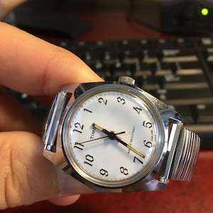 Vtg 1978 Timex Marlin Mechanical Wind Watch w/ 18mm Band
