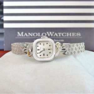 Vintage 1973 Bulova 14K White Gold 23-Jewels Ladies Watch w/ 1/20 10K G.F. Band!