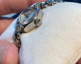 Vintage Benrus Diamond/ruby Dial 10K RGP Bezel and Stainless