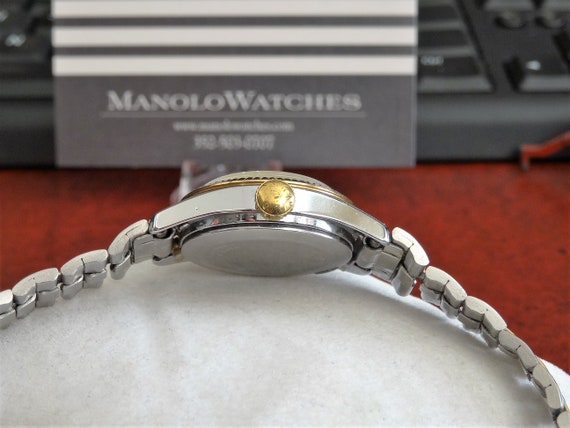 Vtg 1970's Timex President Date Two Tone W.R. Lad… - image 7