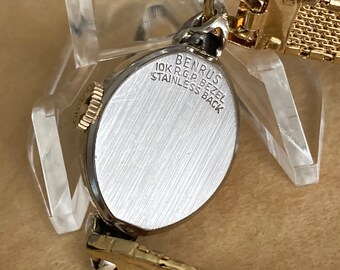 Vintage Benrus 2-diamond 10K RGP Bezel and Stainless Steel