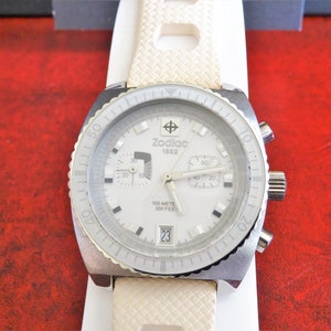 Zodiac Seadragon Swiss Tachymeter W.R. 100M Men&#39;s Watch w/ 20mm Silicone Band!