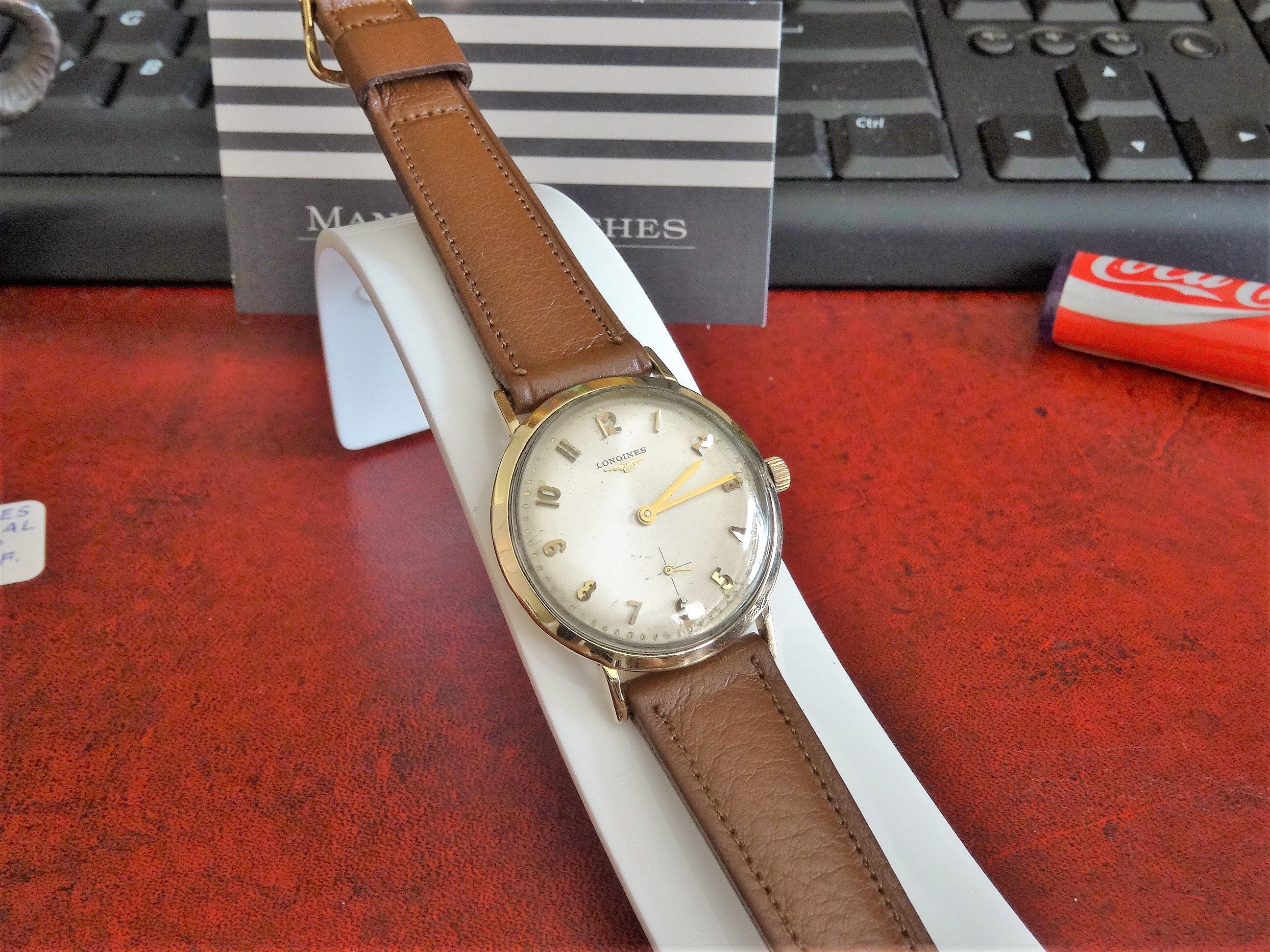 Vtg 1960 Longines Admiral 1200 10K Gold 