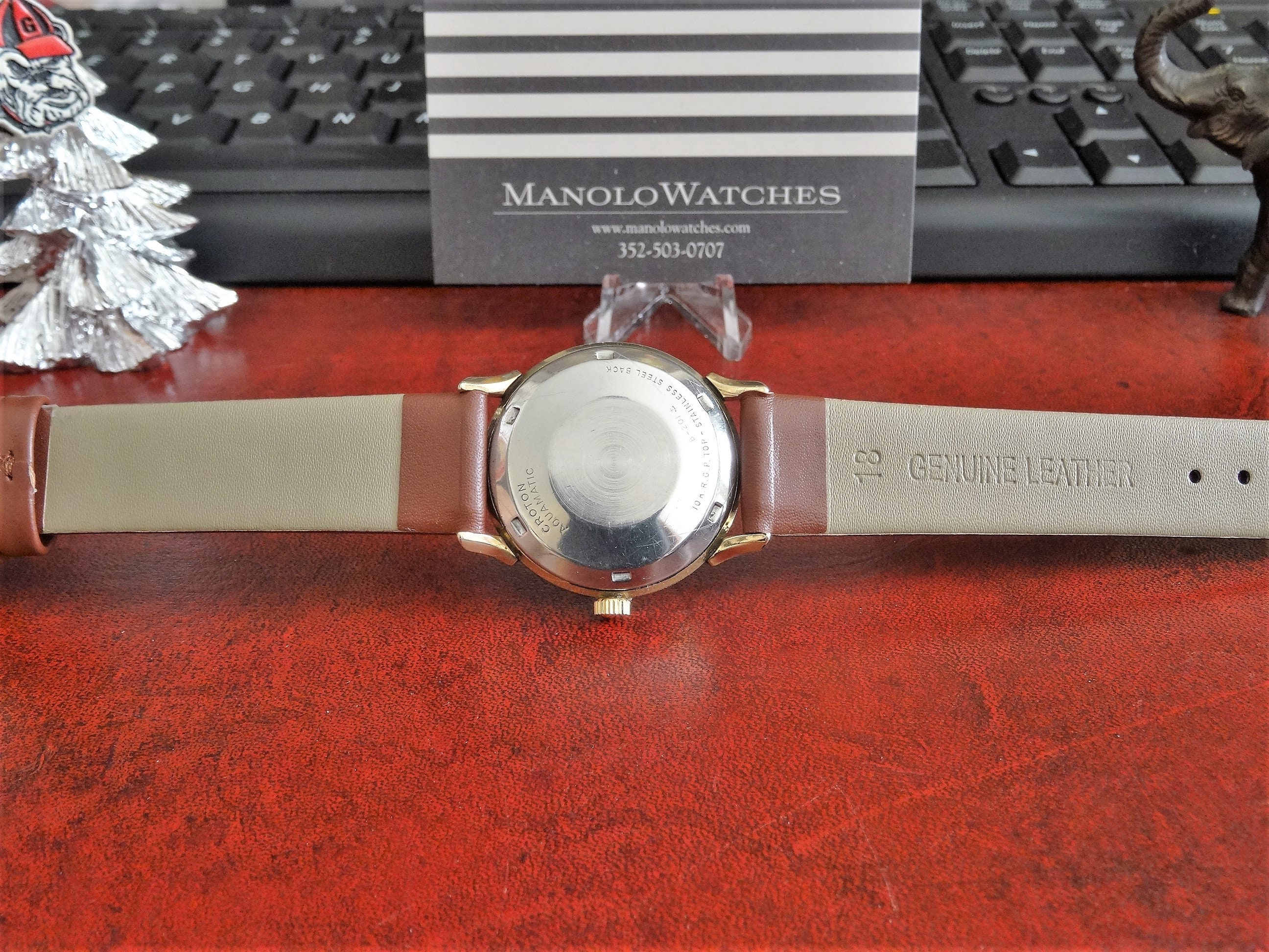 Vintage Croton Aquamatic 10K R.G.P. Top Swiss Men's Watch W/ 18mm
