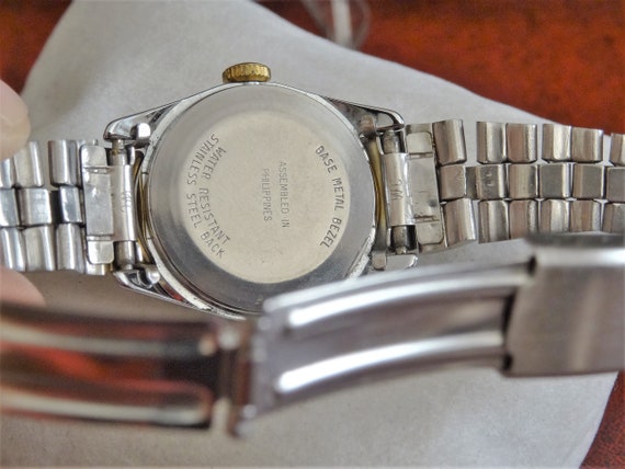 Vtg 1970's Timex President Date Two Tone W.R. Lad… - image 8