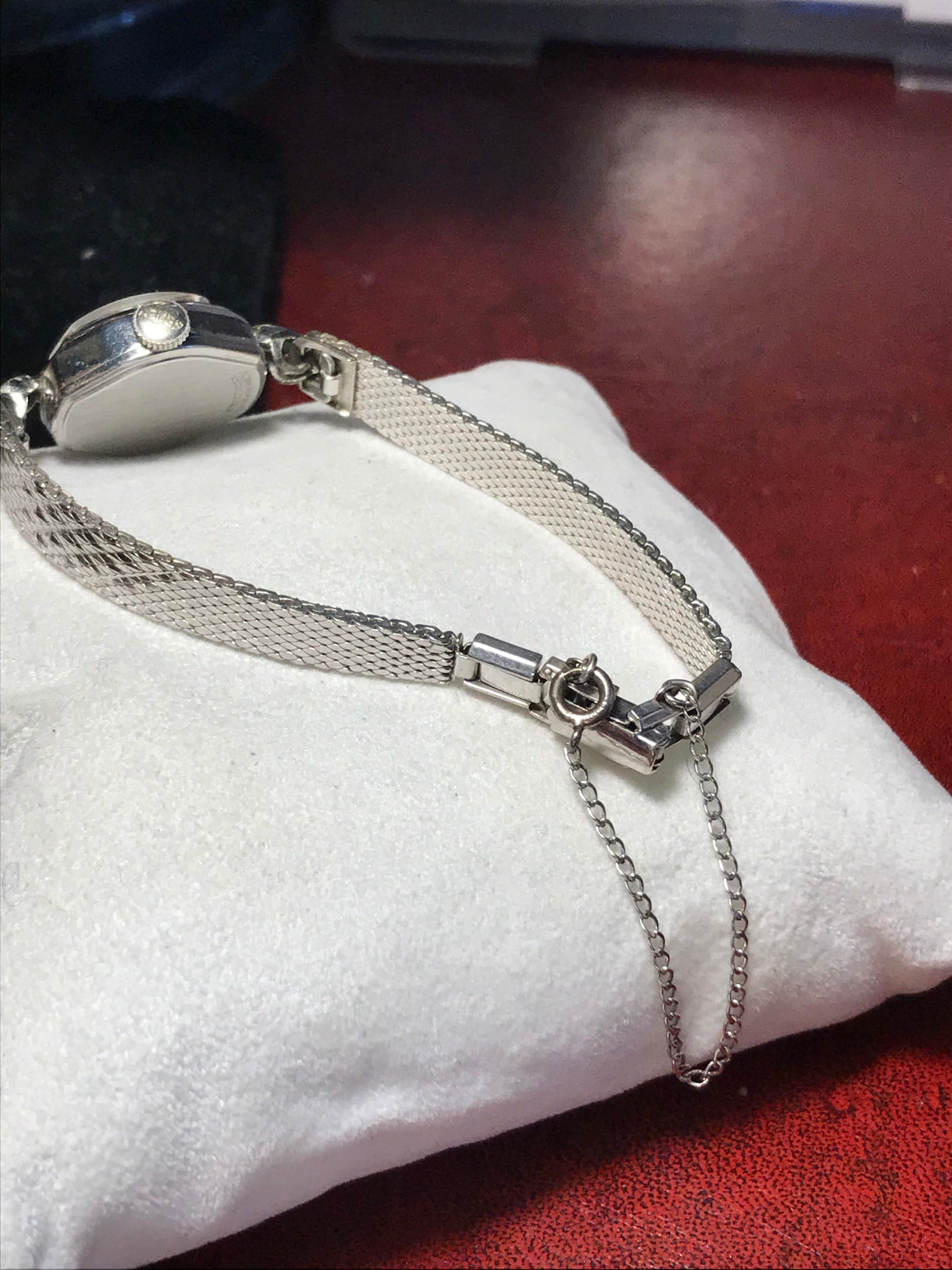 Vintage Gruen Precision Ladies Watch, 10K White Gold Filled 