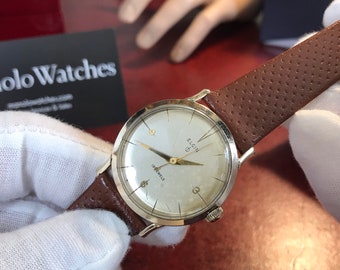 Vtg 1950's Elgin 10K RGP Bezel Durapower 19J Men's Watch W/ 18mm