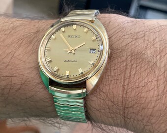 ヴィンテージ 1969年製 セイコー 自動巻き ゴールドメッキ腕時計