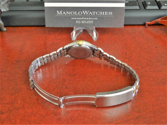 Vtg 1970's Timex President Date Two Tone W.R. Lad… - image 2