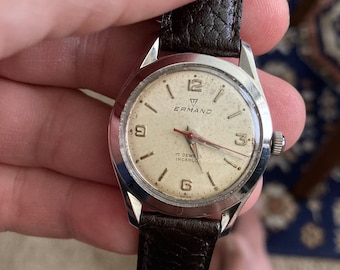 Vintage Ermand Swiss Watch: 1950s, 17-jewel Mechanical Wind