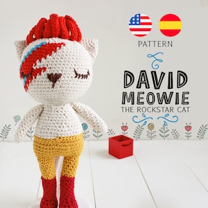 David Meowie Ziggy Stardust Inspired Amigurumi Pattern • Lulu Loop• Lululoop