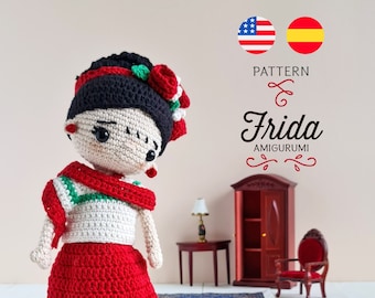 Frida Mexican Doll Amigurumi Crochet Pattern • Lululoop