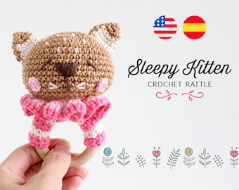 Crochet Pattern Rattle Sleepy Kitten • Lulu Loop