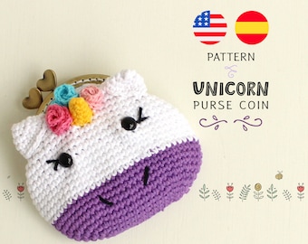 Unicorn Crochet Pattern Purse Coin • Lulu Loop