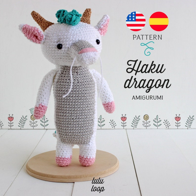 Dragon Haku Amigurumi Patrón Crochet • Lululoop imagen 1