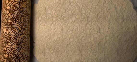 Embossed floral microwave cart best sale