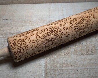 Merry Christmas Embossed Rolling Pin for| baking | pottery | pie crust | sugar cookies | clay | kitchen decoration | great gift | RP142