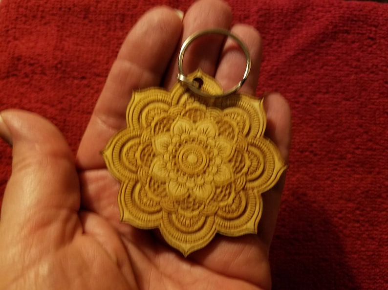 Mandala Key Chain 2 12 diameter Baltic Birch