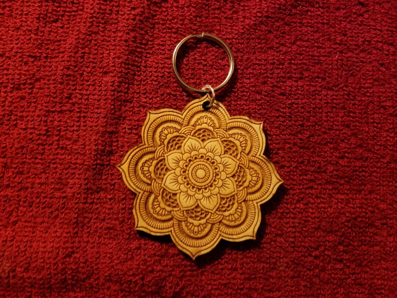 Mandala Key Chain 2 12 diameter Baltic Birch