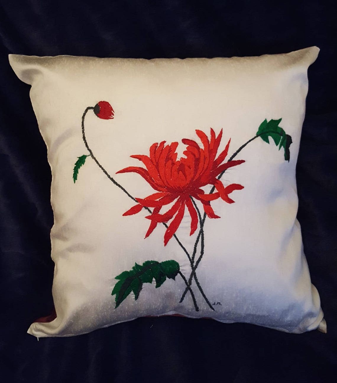 Embroidered Cushion Cover Hand Embroidered Cushion Cover Etsy