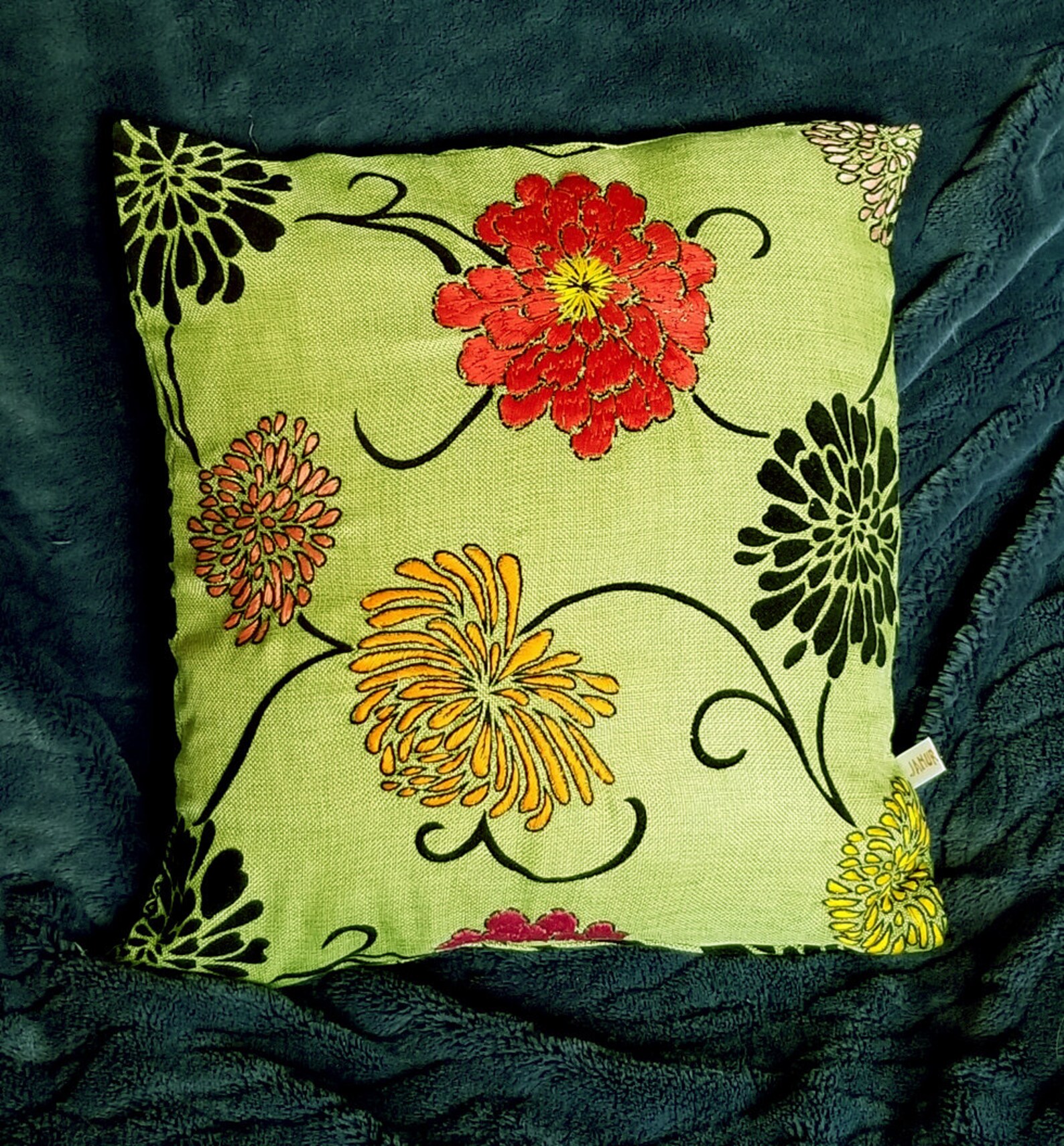 Embroidered Cushion Cover, Hand Embroidered Cushion Cover, Oneofa