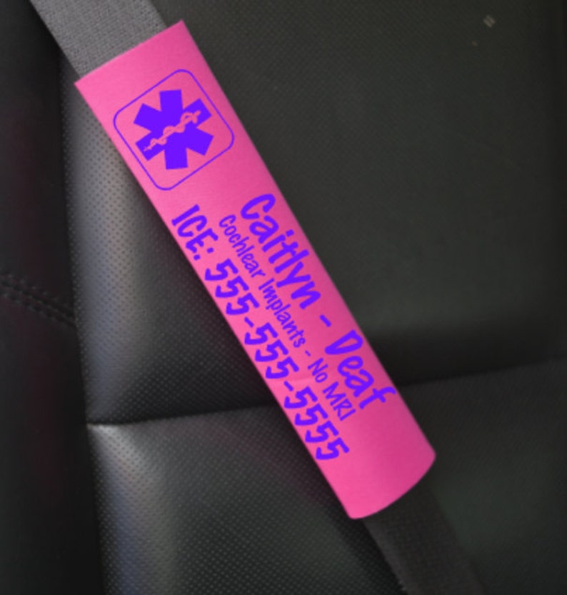 Cochlear Implant Medical Alert Safety Seatbelt Cover Etsy