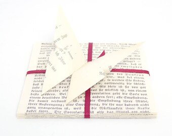 Origamipapier aus alten Buchseiten 9 x 9 cm, Bastelpapier für Deko
