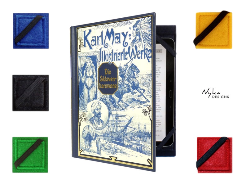 aufklappbare Tablet Hülle aus Karl May Buch Upcycling z.B. für iPad mini, Geschenk für Männer zdjęcie 4