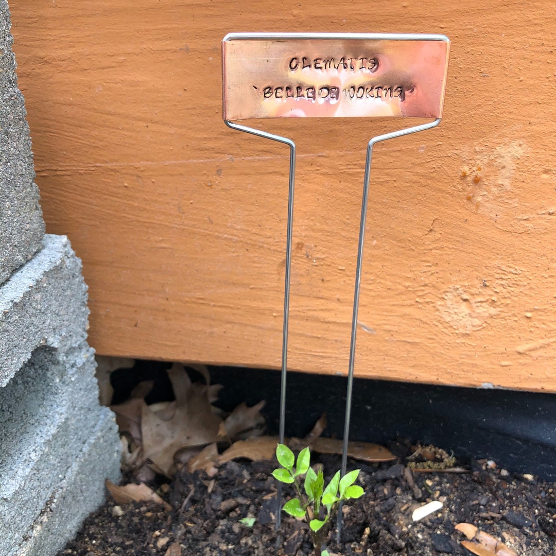 Custom Copper Plant Tags Handstamped Metal Plant Labels Garden Stakes