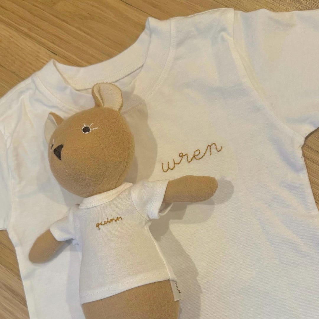 Matching Mini & Me Hand Embroidered Cotton Tees - Etsy
