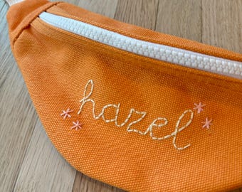 Hand Embroidered Kid's Fanny Pack; Custom Belt Bag Crossbody Purse