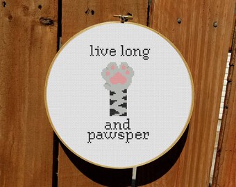 Live Long and Pawsper Cross Stitch Pattern