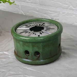 Vintage Ceramic tea stove green
