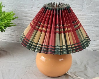 Vintage Ceramic Ball Lamp Table Lamp with Pleated Shade.