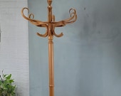 Vintage Thonet style coat rack bentwood '70