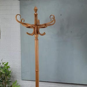 Vintage Thonet style coat rack bentwood &#39;70