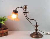 Antic style Brass Desklamp Pianolamp zeer zwaar vintage