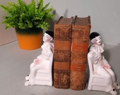 Vintage set Pierrot Bookends '70 ceramic